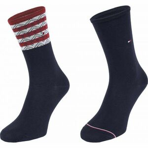 Tommy Hilfiger WOMEN SEASONAL TENCEL SOCK 2P FOLK STRIPE Șosete damă, albastru închis, mărime imagine