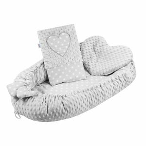 NEW BABY NEST MINKY Cuib, gri, mărime imagine