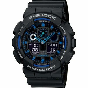 Ceasuri Casio G-Shock GA-100-1A2ER, negru/albastru imagine