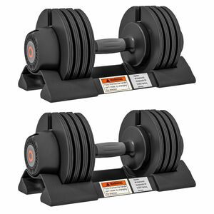 SPORTNOW Set de Gantere Reglabile, Set de Greutăți 4-în-1 cu Suport și Mâner Antiderapant, 33x16x16 cm, Negru | Aosom Romania imagine