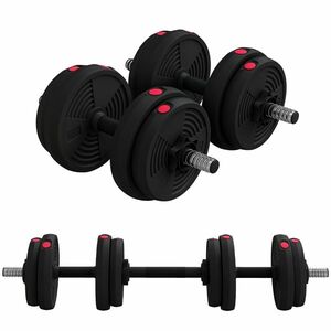 SPORTNOW Haltere 2 în 1 ajustabile, gantere cu mânere antiderapante, 15KG - Bare incluse | Aosom Romania imagine