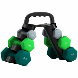 SPORTNOW Set de gantere cu suport de depozitare, set cu 6 gantere pentru antrenament fitness, 2 x 1kg, 2 x 3kg, 2 x 5kg | Aosom Romania imagine