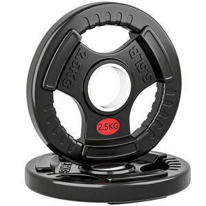 SPORTNOW Set Discuri de Greutate 2x2.5kg cu Gaură de 5cm și 3 Mânere din Oțel și Plastic | Aosom Romania imagine