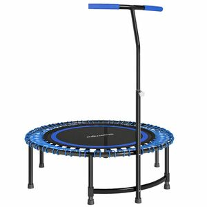 SPORTNOW Trambulină Fitness Ø114cm cu Mâner Reglabil 5 Poziții Capacitate 150kg Albastru | Aosom Romania imagine