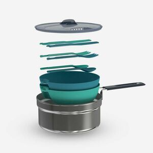 Set de gătit 100 camping din oțel inoxidabil, 2 persoane 10 elemente imagine