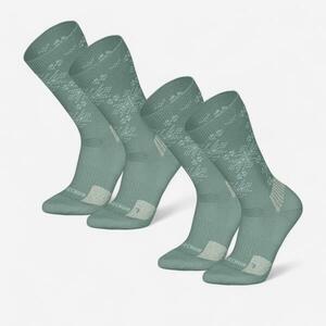 Set 2 perechi Șosete călduroase Mid Drumeție SH500 Verde imagine