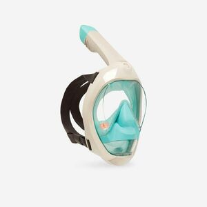 Mască snorkeling de scufundări Easybreath 900 > 10 ani Bej și verde 24 imagine