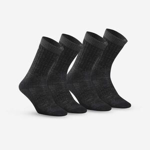 Set 2 perechi Șosete călduroase Mid Drumeție SH900 Negru imagine