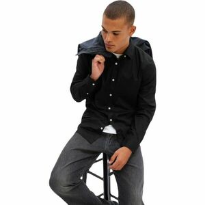 GAP V-LS SLIM STRETCH POPLIN Cămaşă pentru bărbați, negru, mărime imagine