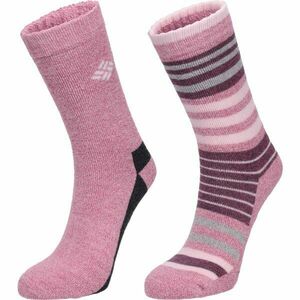 Columbia 2PP MOISTURE CONTROL STRIPE CREW Șosete damă, roz, mărime imagine