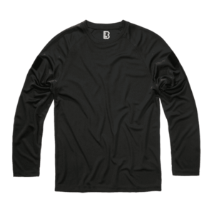 Brandit Tricou bărbătesc cu mânecă lungă cu uscare rapidă Quick Dry, negru imagine