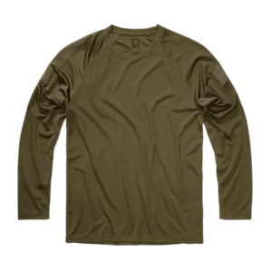 Brandit Tricou cu mânecă lungă pentru bărbați cu uscare rapidă Quick Dry, olive imagine