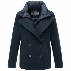 Marikoo Palton scurt pentru femei cu guler detașabil Aylaraa, bleumarin imagine