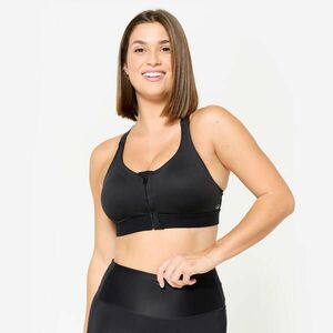 Bustieră cu fermoar și bureți Fitness cardio susținere mare Negru Damă imagine