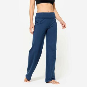 Pantalon de yoga din material moale, cu talie înaltă Bleumarin Damă imagine