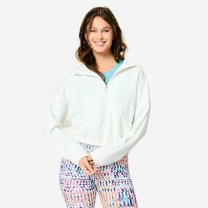 Bluză de trening cu glugă Fitness Alb Damă imagine