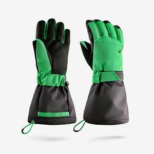 Mănuși călduroase de schi SKI500 lungi gri/verde copii 6-14 ani imagine