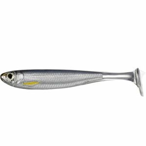 Shad Livetarget Slowroll Shiner Paddle Tail, culoare Silver-Smoke, 12.5cm, 3buc imagine