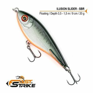 Vobler Fast Strike Ilusion Slider Floating, Culoare SBR, 9cm, 20g imagine