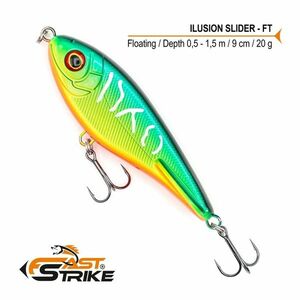 Vobler Fast Strike Ilusion Slider Floating, Culoare FT, 9cm, 20g imagine