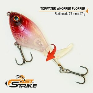 Vobler Fast Strike Top Water, Red Head 010, 7.5cm, 17g imagine