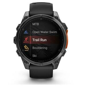 Ceas activity outdoor Garmin fenix 8, 47mm, Ecran AMOLED 1.4inch, Wi-Fi, Silicone Band (Gri) imagine