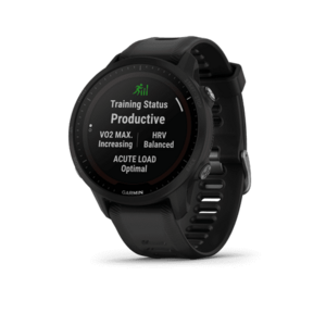 Ceas activity outdoor tracker Garmin Forerunner 955 Solar, bratara silicon, iOS/Android, Rezistenta la apa, Negru imagine
