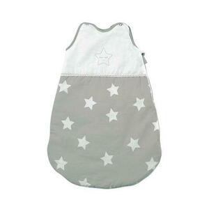 Sac de dormit de vara Lorelli Stars Grey, 0-6 luni, cu broderie, bumbac 100%, inchidere cu capse pe umar si fermoar lateral imagine