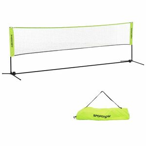SPORTNOW Plasă de badminton, plasă portabilă, înălțime ajustabilă 107-155 cm, cu geantă de transport, cadru metalic, negru, galben | Aosom Romania imagine