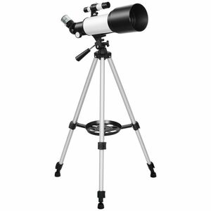 Outsunny Telescop Astronomic 70mm cu 2 Lentile Oculare și Adaptor pentru Smartphone, 80x80x135 cm, Alb și Negru | Aosom Romania imagine