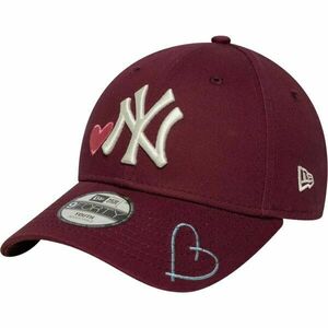 New Era NEW YORK YANKEES YTH MLB HEART ICON 9FORTY Șapcă pentru copii, vișiniu, mărime YOUTH imagine