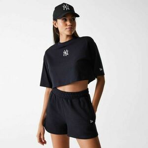 New Era NEW YORK YANKEES LEAGUE ESSENTIAL MIDI CROP Tricou pentru femei, negru, mărime imagine