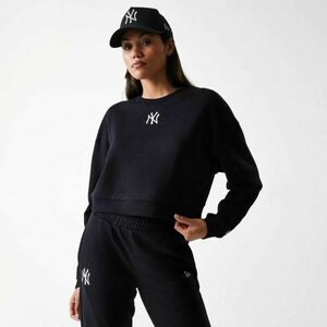 New Era NEW YORK YANKEES MLB MIDI LEAGUE ESSENTIAL CROPPED SWEATER Hanorac pentru femei, negru, mărime imagine