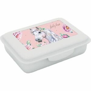 Oxybag HORSE ROMANTIC Cutie de plastic pentru gustare copii, alb, mărime imagine