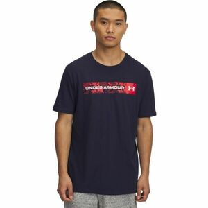 Under Armour UA CAMO CHEST STRIPE SS Tricou bărbați, albastru închis, mărime M imagine