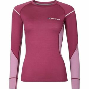 PROGRESS MERINO LS Tricou funcțional din lână merino de damă, vișiniu, mărime imagine