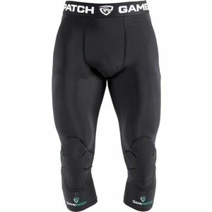 GAMEPATCH TIGHTS 3/4 WITH KNEE PADDING Colanți unisex compresivi, negru, mărime JUNIOR imagine