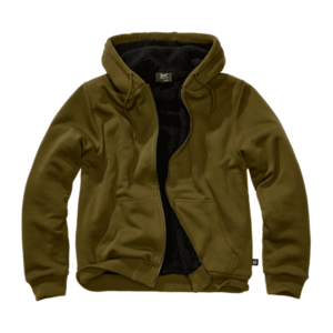 Brandit Hanorac bărbătesc cu căptușeală călduroasă Sweatjacket Teddylining, olive imagine