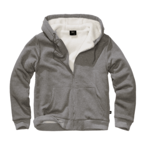 Brandit Hanorac bărbătesc cu căptușeală călduroasă Sweatjacket Teddylining, gri închis melanj imagine