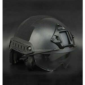 DRAGOWA Tactical Cască tactică Fast MH cu ochelari Charger, negru (fără certificare) imagine