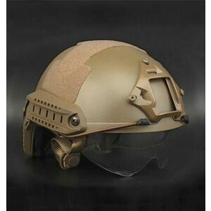 DRAGOWA Tactical Cască tactică Fast MH cu ochelari Charger, coyote (fără certificare) imagine