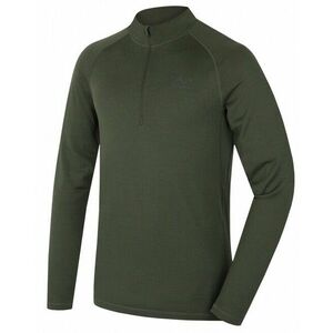 Husky Tricou termic pentru bărbați cu fermoar Merow Zip M, verde imagine