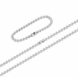 Set de 2 lanțuri cu bile de schimb Waragod pentru etichete de identificare, argintii imagine