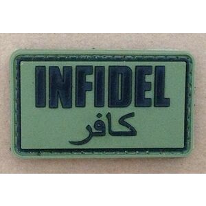 WARAGOD Tactical Petic Infidel, oliv, 5 x 3cm imagine