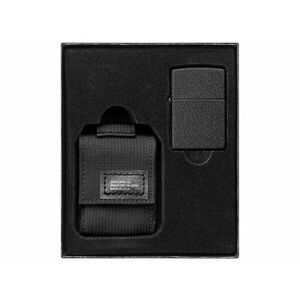 Set de brichete Zippo Black Tactical Case + Black Crackle imagine