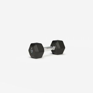 Ganteră hexagonală de crosstraining și bodybuilding Dumbell 7, 5 kg, Negru imagine