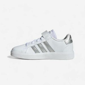 Încălțăminte cu bandă cu arici Educație fizică Adidas Grand Court Alb Copii imagine
