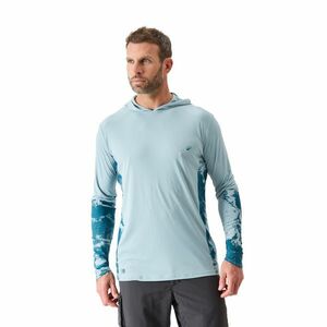 Bluză pescuit Anti-UV 500 cu glugă UPF 50+ Albastru imagine