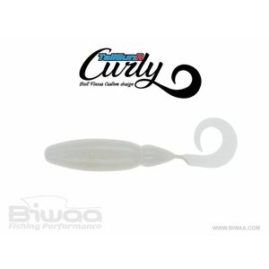 Shad Biwaa TailGunr Curly Pearl White 6.3cm, 8buc/plic imagine