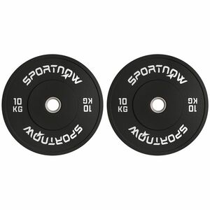 SPORTNOW Set Discuri de Greutate din Cauciuc Solid cu Orificii, Փ45x4 cm, Negru | Aosom Romania imagine